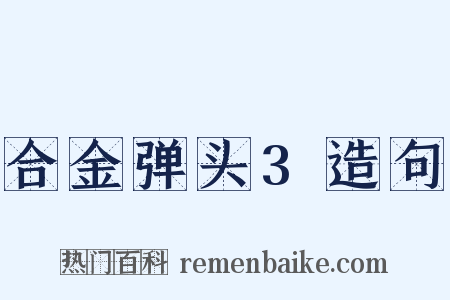 合金弹头3造句是什么意思的图片